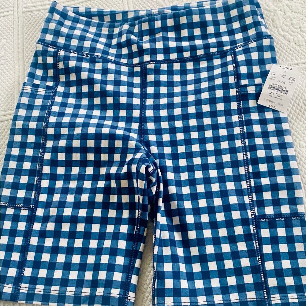 NWT J. Crew High Waisted Gingham Bike Short